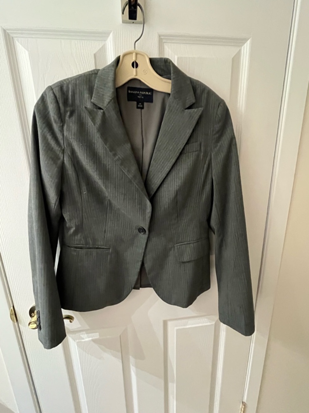 Banana Republic Women's Charcoal Pinstripe Blazer
